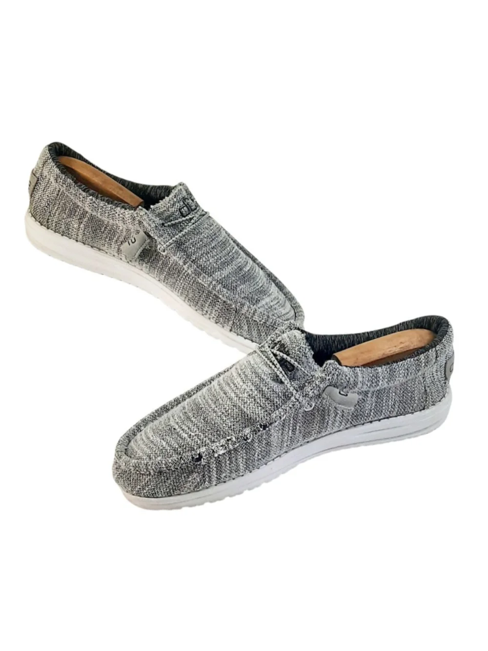 Hey Dude Men’s Wally Stretch Mix Slip-On Shoes Color Granite Size 10